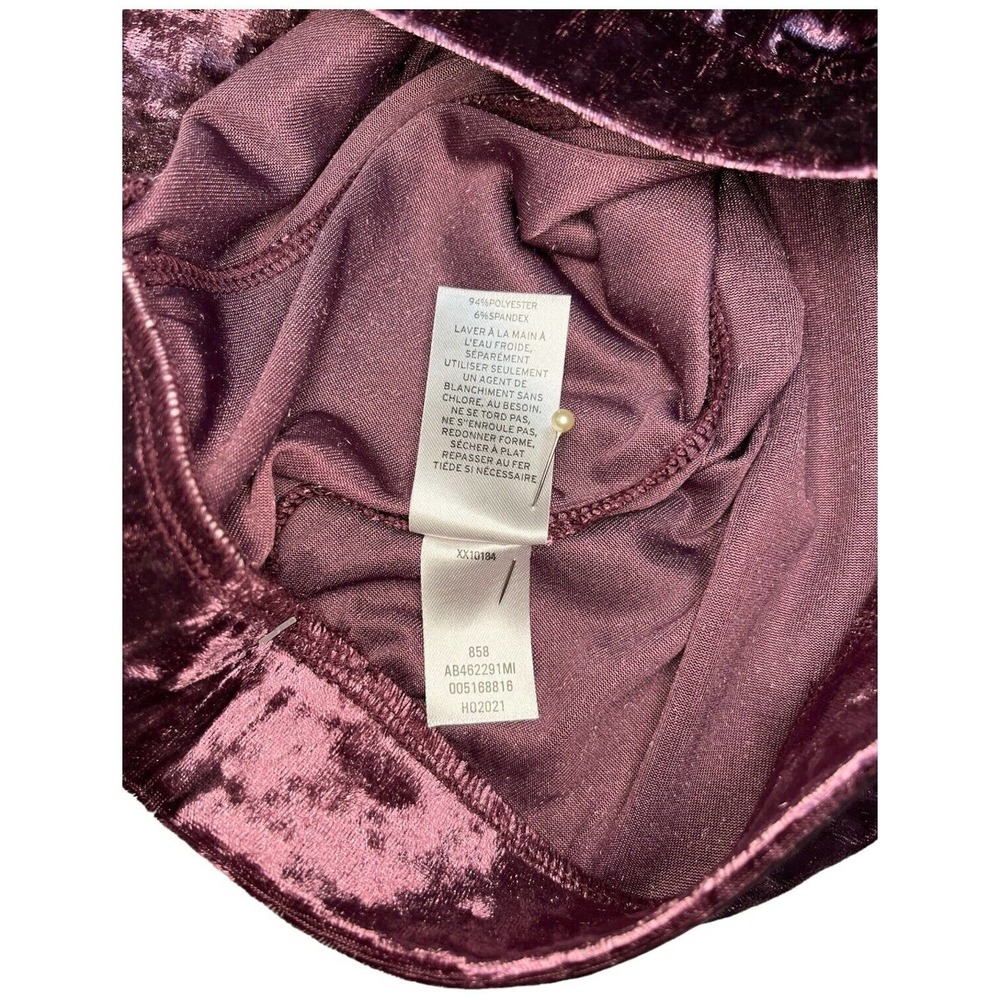 New Nordstrom Abound Crushed Velvet Velour Mini Retro 90s Y2K Skirt Burgundy XXS - Picture 9 of 12